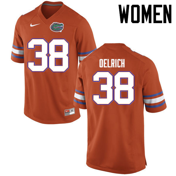 Women Florida Gators #38 Nick Oelrich College Football Jerseys Sale-Orange - Click Image to Close